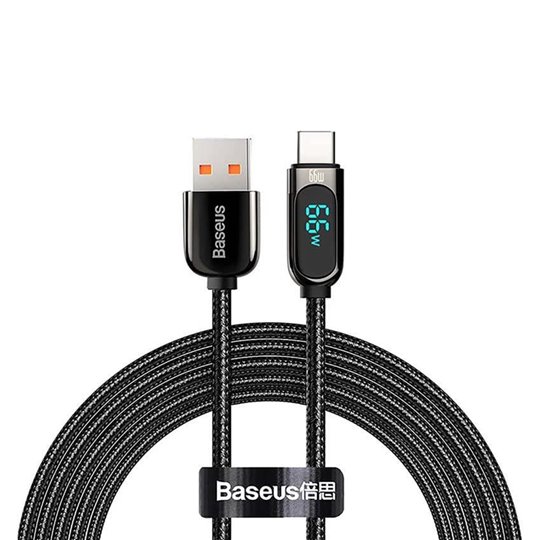 Baseus - Câble de données pour écran (CASX020101) - USB vers Type-C, 66 W, 2 m - Noir