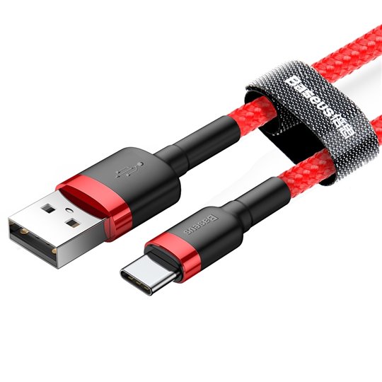 Baseus - Câble de données Cafule (CATKLF-A09) - USB vers Type-C, 3 A, 0,5 m - Rouge