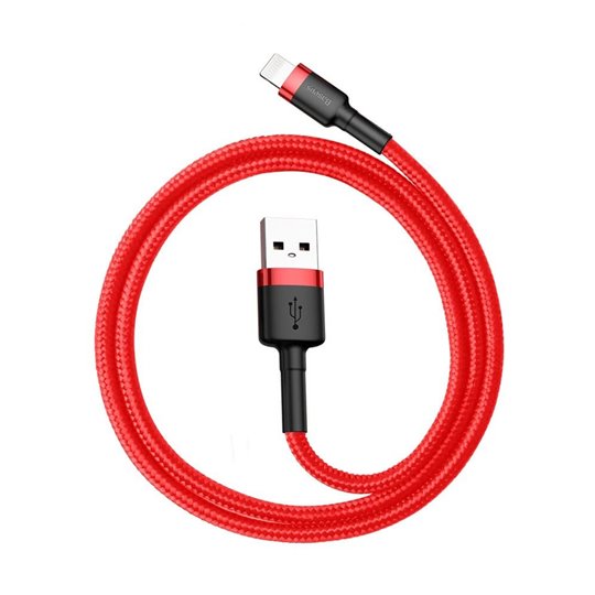 Baseus - Câble de données Cafule (CALKLF-A09) - USB vers Lightning, charge rapide, QC3.0, 2,4 A, 0,5 m - Rouge