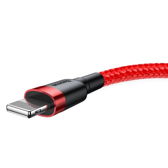 Baseus - Câble de données Cafule (CALKLF-A09) - USB vers Lightning, charge rapide, QC3.0, 2,4 A, 0,5 m - Rouge