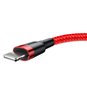 Baseus - Câble de données Cafule (CALKLF-A09) - USB vers Lightning, charge rapide, QC3.0, 2,4 A, 0,5 m - Rouge