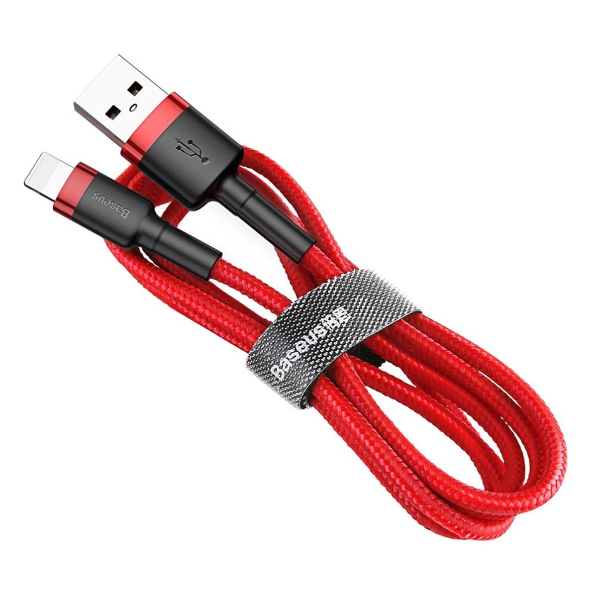 Baseus - Câble de données Cafule (CALKLF-A09) - USB vers Lightning, charge rapide, QC3.0, 2,4 A, 0,5 m - Rouge