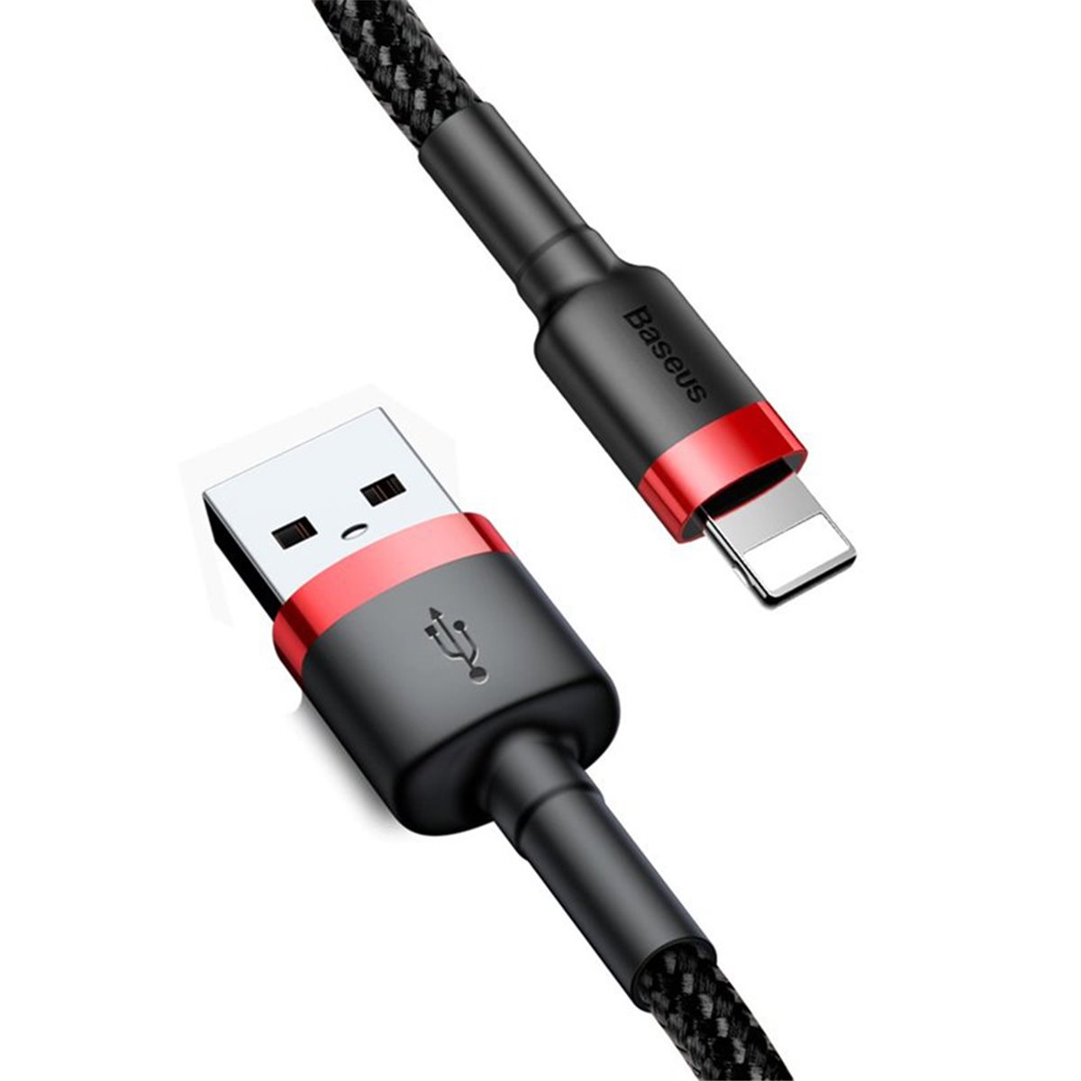 Baseus - Câble de données Cafule (CALKLF-A19) - USB vers Lightning, 2,4 A, 480 Mbps, 0,5 m - Rouge / Noir