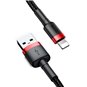 Baseus - Câble de données Cafule (CALKLF-A19) - USB vers Lightning, 2,4 A, 480 Mbps, 0,5 m - Rouge / Noir