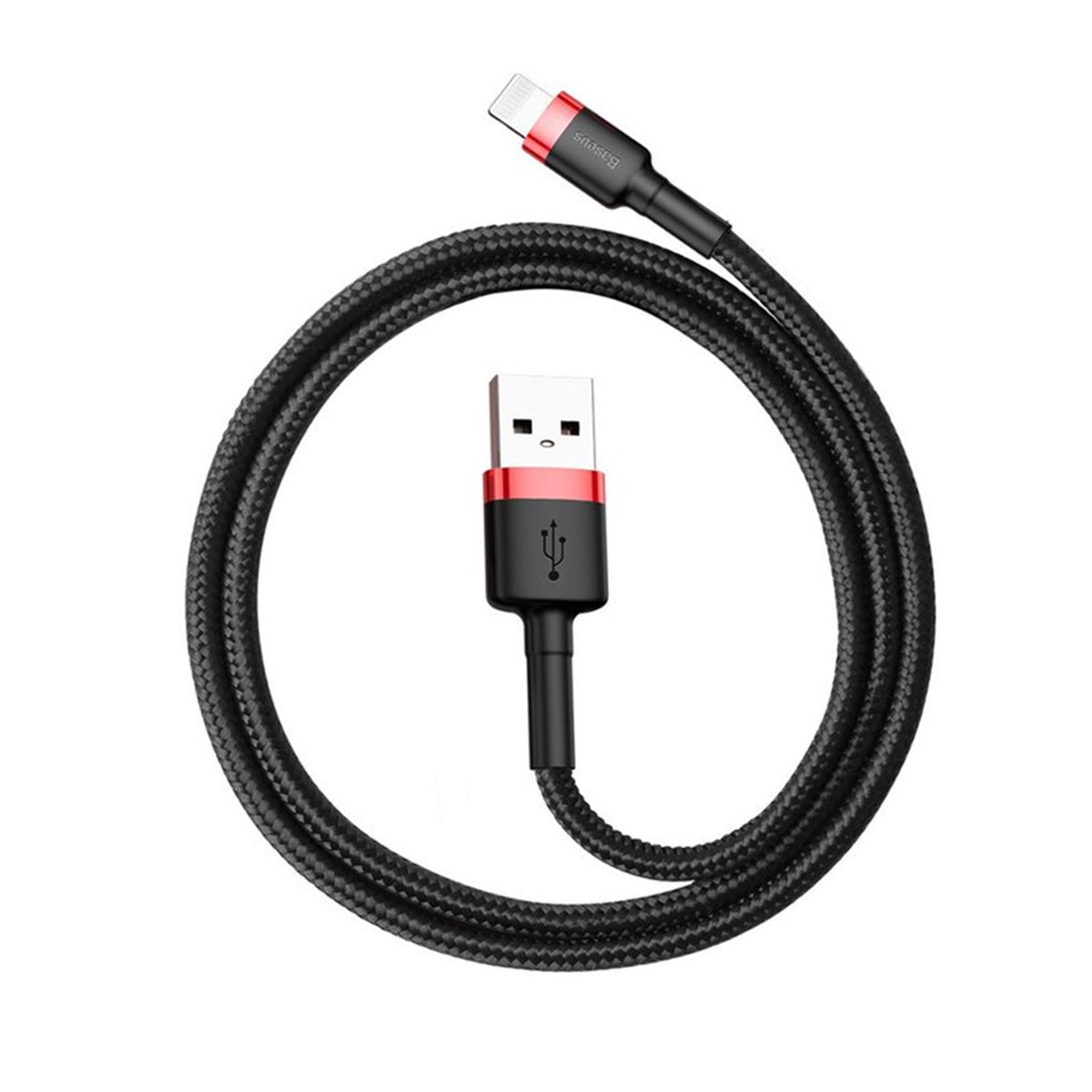 Baseus - Câble de données Cafule (CALKLF-A19) - USB vers Lightning, 2,4 A, 480 Mbps, 0,5 m - Rouge / Noir