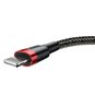 Baseus - Câble de données Cafule (CALKLF-A19) - USB vers Lightning, 2,4 A, 480 Mbps, 0,5 m - Rouge / Noir