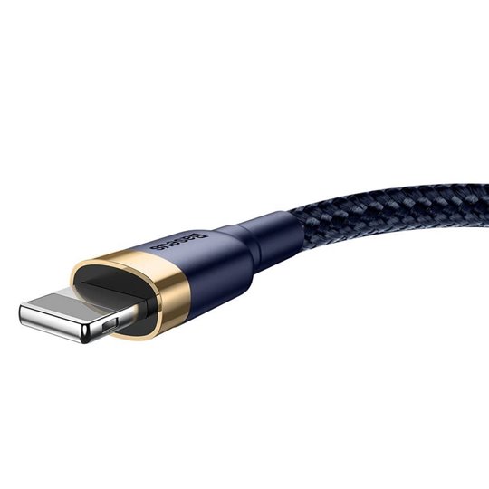 Baseus - Câble de données Cafule (CALKLF-CV3) - USB vers Lightning, QC3.0, 1,5 A, 2 m - Bleu / Or