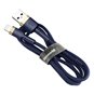 Baseus - Câble de données Cafule (CALKLF-CV3) - USB vers Lightning, QC3.0, 1,5 A, 2 m - Bleu / Or