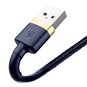 Baseus - Câble de données Cafule (CALKLF-CV3) - USB vers Lightning, QC3.0, 1,5 A, 2 m - Bleu / Or