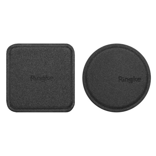 Ringke - Plaque métallique (lot de 2) - Revêtement en cuir PU - Noir