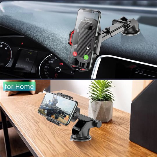 Techsuit - Support de voiture (S113) - Gravity Grip pour tableau de bord, pare-brise - Noir