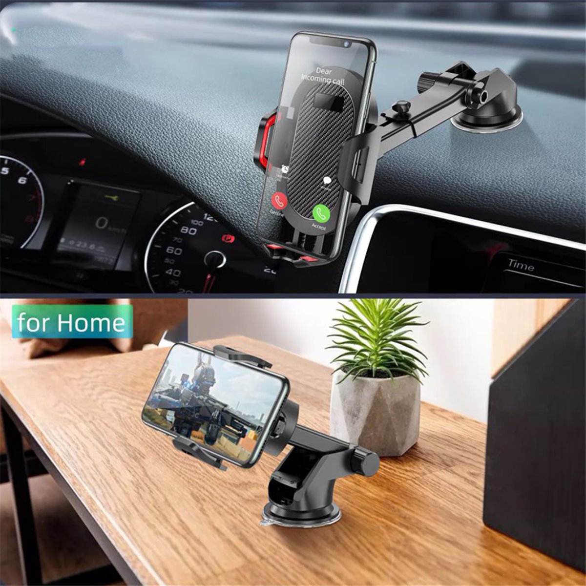 Techsuit - Support de voiture (S113) - Gravity Grip pour tableau de bord, pare-brise - Noir